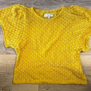 Madewell yellow crochet top